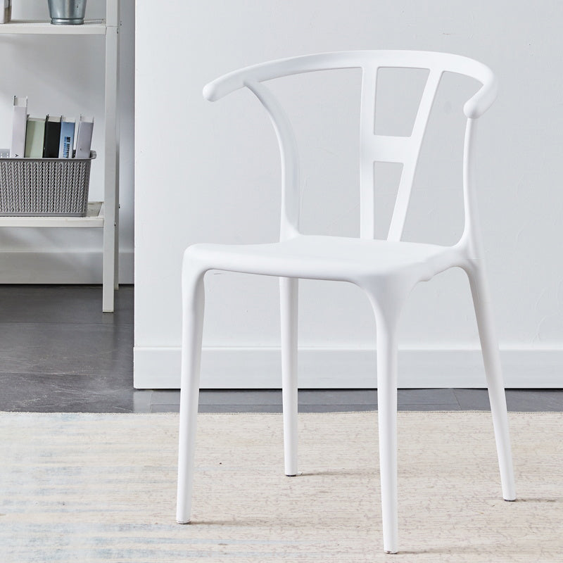 Modern Style Plastic Dining Chair Stackable Armless Dining Side Chair for Kitchen White 1 Piece Clearhalo ' kitchen&dining_furn' 'Dining Chairs' 'Dining Tables & Seating' 'dining_chair' 'furn' 'furn_dining_chair' 'Furniture' 'furniture_dining_chair' 'Kitchen & Dining Furniture' 'kitchen' 3885645