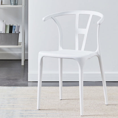 Modern Style Plastic Dining Chair Stackable Armless Dining Side Chair for Kitchen White 1 Piece Clearhalo ' kitchen&dining_furn' 'Dining Chairs' 'Dining Tables & Seating' 'dining_chair' 'furn' 'furn_dining_chair' 'Furniture' 'furniture_dining_chair' 'Kitchen & Dining Furniture' 'kitchen' 3885645