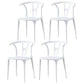 Modern Style Plastic Dining Chair Stackable Armless Dining Side Chair for Kitchen White 4 Piece Set Clearhalo ' kitchen&dining_furn' 'Dining Chairs' 'Dining Tables & Seating' 'dining_chair' 'furn' 'furn_dining_chair' 'Furniture' 'furniture_dining_chair' 'Kitchen & Dining Furniture' 'kitchen' 3885649