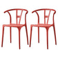Modern Style Plastic Dining Chair Stackable Armless Dining Side Chair for Kitchen Red 2 Piece Set Clearhalo ' kitchen&dining_furn' 'Dining Chairs' 'Dining Tables & Seating' 'dining_chair' 'furn' 'furn_dining_chair' 'Furniture' 'furniture_dining_chair' 'Kitchen & Dining Furniture' 'kitchen' 3885653
