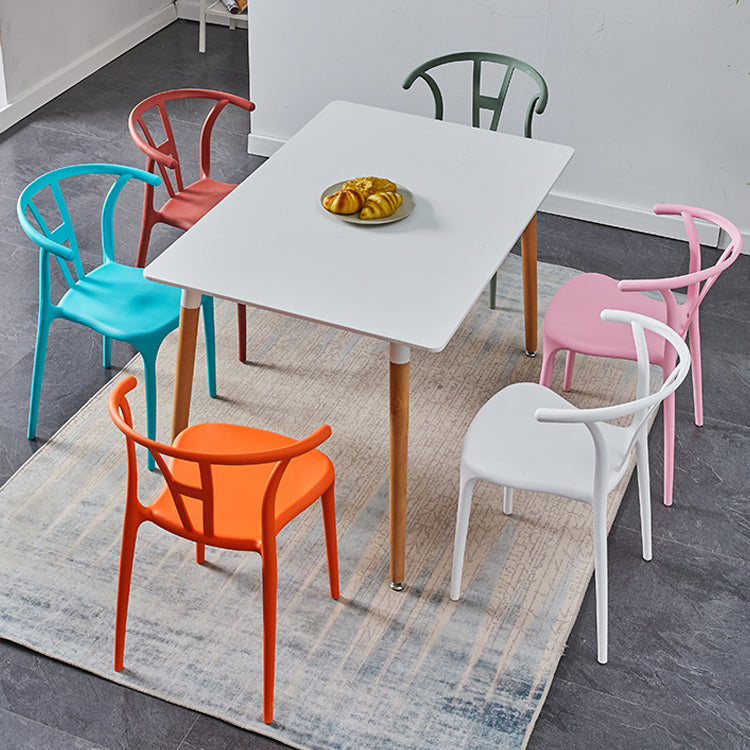 Modern Style Plastic Dining Chair Stackable Armless Dining Side Chair for Kitchen Clearhalo ' kitchen&dining_furn' 'Dining Chairs' 'Dining Tables & Seating' 'dining_chair' 'furn' 'furn_dining_chair' 'Furniture' 'furniture_dining_chair' 'Kitchen & Dining Furniture' 'kitchen' 3885658