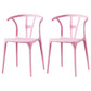 Modern Style Plastic Dining Chair Stackable Armless Dining Side Chair for Kitchen Pink 2 Piece Set Clearhalo ' kitchen&dining_furn' 'Dining Chairs' 'Dining Tables & Seating' 'dining_chair' 'furn' 'furn_dining_chair' 'Furniture' 'furniture_dining_chair' 'Kitchen & Dining Furniture' 'kitchen' 3885659