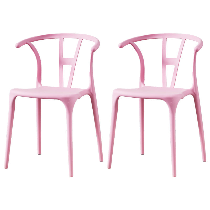 Modern Style Plastic Dining Chair Stackable Armless Dining Side Chair for Kitchen Pink 2 Piece Set Clearhalo ' kitchen&dining_furn' 'Dining Chairs' 'Dining Tables & Seating' 'dining_chair' 'furn' 'furn_dining_chair' 'Furniture' 'furniture_dining_chair' 'Kitchen & Dining Furniture' 'kitchen' 3885659