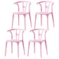 Modern Style Plastic Dining Chair Stackable Armless Dining Side Chair for Kitchen Pink 4 Piece Set Clearhalo ' kitchen&dining_furn' 'Dining Chairs' 'Dining Tables & Seating' 'dining_chair' 'furn' 'furn_dining_chair' 'Furniture' 'furniture_dining_chair' 'Kitchen & Dining Furniture' 'kitchen' 3885660