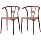 Modern Style Plastic Dining Chair Stackable Armless Dining Side Chair for Kitchen Brown 2 Piece Set Clearhalo ' kitchen&dining_furn' 'Dining Chairs' 'Dining Tables & Seating' 'dining_chair' 'furn' 'furn_dining_chair' 'Furniture' 'furniture_dining_chair' 'Kitchen & Dining Furniture' 'kitchen' 3885662