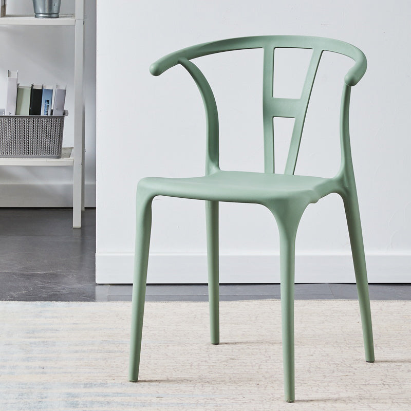 Modern Style Plastic Dining Chair Stackable Armless Dining Side Chair for Kitchen Light Green 1 Piece Clearhalo ' kitchen&dining_furn' 'Dining Chairs' 'Dining Tables & Seating' 'dining_chair' 'furn' 'furn_dining_chair' 'Furniture' 'furniture_dining_chair' 'Kitchen & Dining Furniture' 'kitchen' 3885664