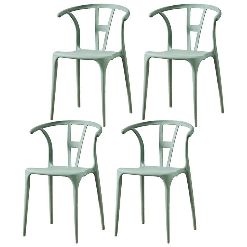 Modern Style Plastic Dining Chair Stackable Armless Dining Side Chair for Kitchen Light Green 4 Piece Set Clearhalo ' kitchen&dining_furn' 'Dining Chairs' 'Dining Tables & Seating' 'dining_chair' 'furn' 'furn_dining_chair' 'Furniture' 'furniture_dining_chair' 'Kitchen & Dining Furniture' 'kitchen' 3885666