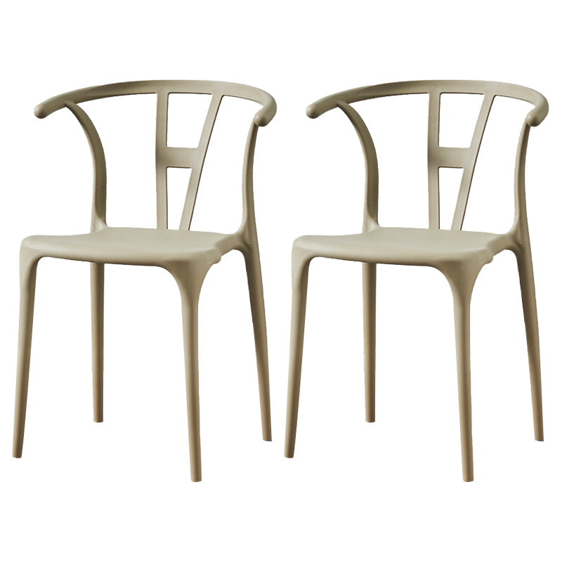 Modern Style Plastic Dining Chair Stackable Armless Dining Side Chair for Kitchen Camel 2 Piece Set Clearhalo ' kitchen&dining_furn' 'Dining Chairs' 'Dining Tables & Seating' 'dining_chair' 'furn' 'furn_dining_chair' 'Furniture' 'furniture_dining_chair' 'Kitchen & Dining Furniture' 'kitchen' 3885668