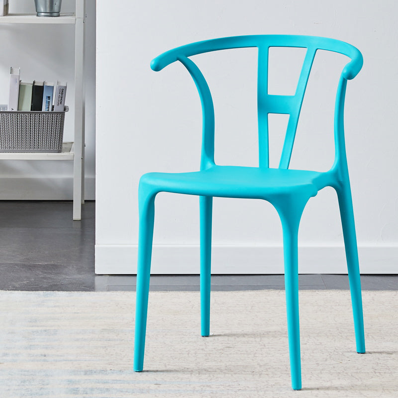 Modern Style Plastic Dining Chair Stackable Armless Dining Side Chair for Kitchen Lake Blue 1 Piece Clearhalo ' kitchen&dining_furn' 'Dining Chairs' 'Dining Tables & Seating' 'dining_chair' 'furn' 'furn_dining_chair' 'Furniture' 'furniture_dining_chair' 'Kitchen & Dining Furniture' 'kitchen' 3885670