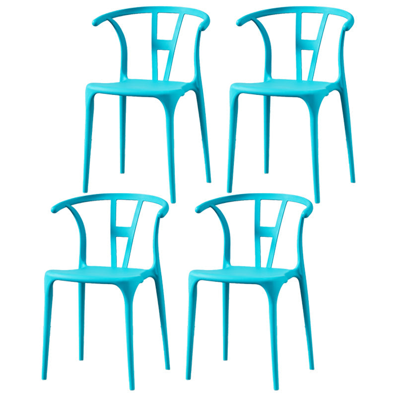 Modern Style Plastic Dining Chair Stackable Armless Dining Side Chair for Kitchen Lake Blue 4 Piece Set Clearhalo ' kitchen&dining_furn' 'Dining Chairs' 'Dining Tables & Seating' 'dining_chair' 'furn' 'furn_dining_chair' 'Furniture' 'furniture_dining_chair' 'Kitchen & Dining Furniture' 'kitchen' 3885672