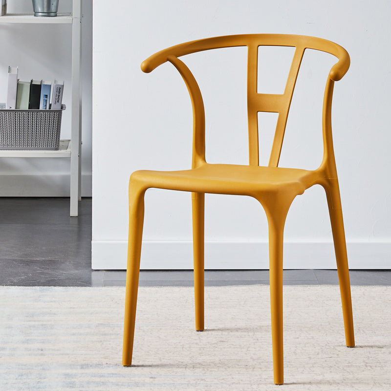 Modern Style Plastic Dining Chair Stackable Armless Dining Side Chair for Kitchen Ginger 1 Piece Clearhalo ' kitchen&dining_furn' 'Dining Chairs' 'Dining Tables & Seating' 'dining_chair' 'furn' 'furn_dining_chair' 'Furniture' 'furniture_dining_chair' 'Kitchen & Dining Furniture' 'kitchen' 3885673