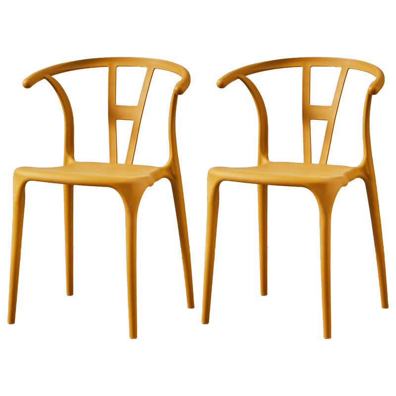 Modern Style Plastic Dining Chair Stackable Armless Dining Side Chair for Kitchen Ginger 2 Piece Set Clearhalo ' kitchen&dining_furn' 'Dining Chairs' 'Dining Tables & Seating' 'dining_chair' 'furn' 'furn_dining_chair' 'Furniture' 'furniture_dining_chair' 'Kitchen & Dining Furniture' 'kitchen' 3885674