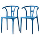 Modern Style Plastic Dining Chair Stackable Armless Dining Side Chair for Kitchen Dark Blue 2 Piece Set Clearhalo ' kitchen&dining_furn' 'Dining Chairs' 'Dining Tables & Seating' 'dining_chair' 'furn' 'furn_dining_chair' 'Furniture' 'furniture_dining_chair' 'Kitchen & Dining Furniture' 'kitchen' 3885677
