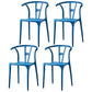 Modern Style Plastic Dining Chair Stackable Armless Dining Side Chair for Kitchen Dark Blue 4 Piece Set Clearhalo ' kitchen&dining_furn' 'Dining Chairs' 'Dining Tables & Seating' 'dining_chair' 'furn' 'furn_dining_chair' 'Furniture' 'furniture_dining_chair' 'Kitchen & Dining Furniture' 'kitchen' 3885678