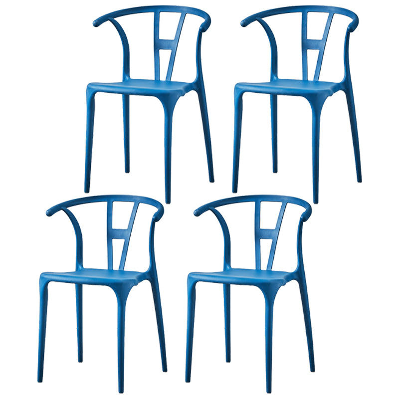 Modern Style Plastic Dining Chair Stackable Armless Dining Side Chair for Kitchen Dark Blue 4 Piece Set Clearhalo ' kitchen&dining_furn' 'Dining Chairs' 'Dining Tables & Seating' 'dining_chair' 'furn' 'furn_dining_chair' 'Furniture' 'furniture_dining_chair' 'Kitchen & Dining Furniture' 'kitchen' 3885678