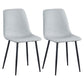 Contemporary Metal Dining Armless Chairs PU Leather Dining Chairs (Set of 2) Light Gray Clearhalo ' kitchen&dining_furn' 'Dining Chairs' 'Dining Tables & Seating' 'dining_chair' 'furn' 'furn_dining_chair' 'Furniture' 'furniture_dining_chair' 'Kitchen & Dining Furniture' 'kitchen' 3885689