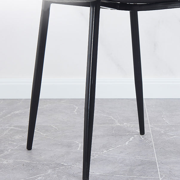 Contemporary Metal Dining Armless Chairs PU Leather Dining Chairs (Set of 2) Clearhalo ' kitchen&dining_furn' 'Dining Chairs' 'Dining Tables & Seating' 'dining_chair' 'furn' 'furn_dining_chair' 'Furniture' 'furniture_dining_chair' 'Kitchen & Dining Furniture' 'kitchen' 3885700