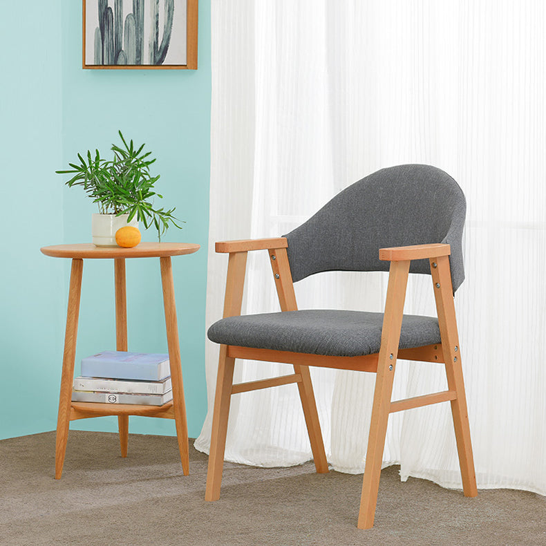 Modern Style Wooden Dining Chair Open Back Single Dining Side Arm Chair for Kitchen Grey Clearhalo ' kitchen&dining_furn' 'Dining Chairs' 'Dining Tables & Seating' 'dining_chair' 'furn' 'furn_dining_chair' 'Furniture' 'furniture_dining_chair' 'Kitchen & Dining Furniture' 'kitchen' 3885707