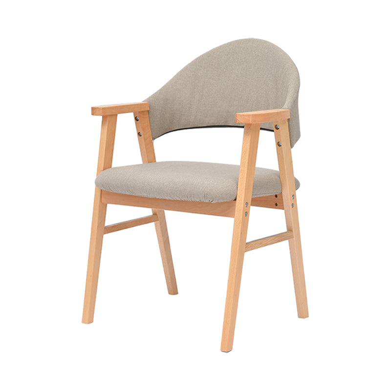 Modern Style Wooden Dining Chair Open Back Single Dining Side Arm Chair for Kitchen Light Camel Clearhalo ' kitchen&dining_furn' 'Dining Chairs' 'Dining Tables & Seating' 'dining_chair' 'furn' 'furn_dining_chair' 'Furniture' 'furniture_dining_chair' 'Kitchen & Dining Furniture' 'kitchen' 3885718