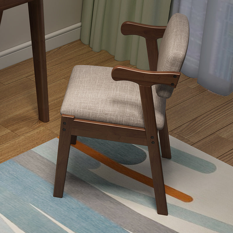 Modern Style Wooden Dining Chair Open Back Single Dining Arm Chair for Kitchen Walnut Clearhalo ' kitchen&dining_furn' 'Dining Chairs' 'Dining Tables & Seating' 'dining_chair' 'furn' 'furn_dining_chair' 'Furniture' 'furniture_dining_chair' 'Kitchen & Dining Furniture' 'kitchen' 3885752