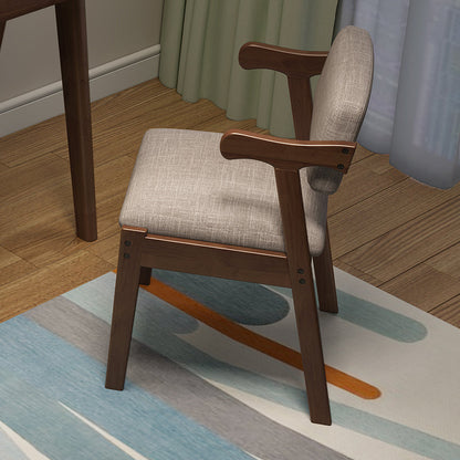 Modern Style Wooden Dining Chair Open Back Single Dining Arm Chair for Kitchen Walnut Clearhalo ' kitchen&dining_furn' 'Dining Chairs' 'Dining Tables & Seating' 'dining_chair' 'furn' 'furn_dining_chair' 'Furniture' 'furniture_dining_chair' 'Kitchen & Dining Furniture' 'kitchen' 3885752