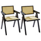 Modern Style Solid Rubberwood Chair Set Open Back Arm Dining Room Chairs Black 2 Piece Set Clearhalo ' kitchen&dining_furn' 'Dining Chairs' 'Dining Tables & Seating' 'dining_chair' 'furn' 'furn_dining_chair' 'Furniture' 'furniture_dining_chair' 'Kitchen & Dining Furniture' 'kitchen' 3885778