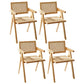 Modern Style Solid Rubberwood Chair Set Open Back Arm Dining Room Chairs Wood 4 Piece Set Clearhalo ' kitchen&dining_furn' 'Dining Chairs' 'Dining Tables & Seating' 'dining_chair' 'furn' 'furn_dining_chair' 'Furniture' 'furniture_dining_chair' 'Kitchen & Dining Furniture' 'kitchen' 3885792