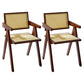 Modern Style Solid Rubberwood Chair Set Open Back Arm Dining Room Chairs Walnut 2 Piece Set Clearhalo ' kitchen&dining_furn' 'Dining Chairs' 'Dining Tables & Seating' 'dining_chair' 'furn' 'furn_dining_chair' 'Furniture' 'furniture_dining_chair' 'Kitchen & Dining Furniture' 'kitchen' 3885797