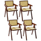 Modern Style Solid Rubberwood Chair Set Open Back Arm Dining Room Chairs Walnut 4 Piece Set Clearhalo ' kitchen&dining_furn' 'Dining Chairs' 'Dining Tables & Seating' 'dining_chair' 'furn' 'furn_dining_chair' 'Furniture' 'furniture_dining_chair' 'Kitchen & Dining Furniture' 'kitchen' 3885798