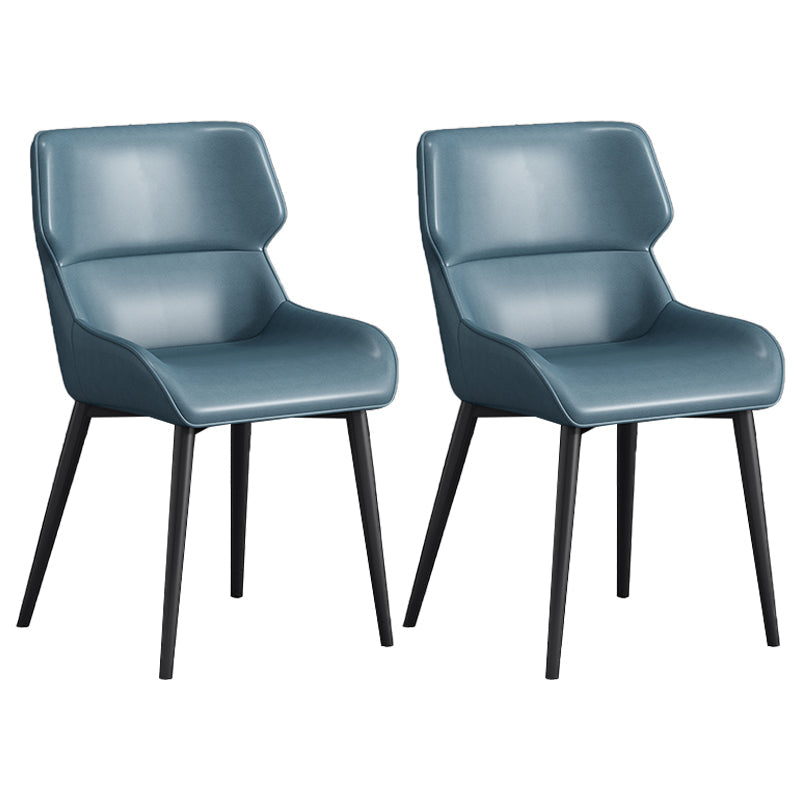 Contemporary Metal Dining Arm Chairs Wingback Parsons Chair for Home Use (Set of 2) Blue Clearhalo ' kitchen&dining_furn' 'Dining Chairs' 'Dining Tables & Seating' 'dining_chair' 'furn' 'furn_dining_chair' 'Furniture' 'furniture_dining_chair' 'Kitchen & Dining Furniture' 'kitchen' 3885807