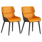 Contemporary Metal Dining Arm Chairs Wingback Parsons Chair for Home Use (Set of 2) Orange Clearhalo ' kitchen&dining_furn' 'Dining Chairs' 'Dining Tables & Seating' 'dining_chair' 'furn' 'furn_dining_chair' 'Furniture' 'furniture_dining_chair' 'Kitchen & Dining Furniture' 'kitchen' 3885813