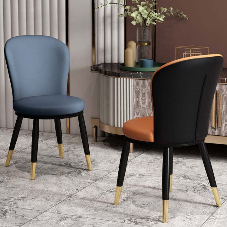 Scandinavian Home Side Chair Metal Wingback Upholstered Dining Room Chair Clearhalo ' kitchen&dining_furn' 'Dining Chairs' 'Dining Tables & Seating' 'dining_chair' 'furn' 'furn_dining_chair' 'Furniture' 'furniture_dining_chair' 'Kitchen & Dining Furniture' 'kitchen' 3885821