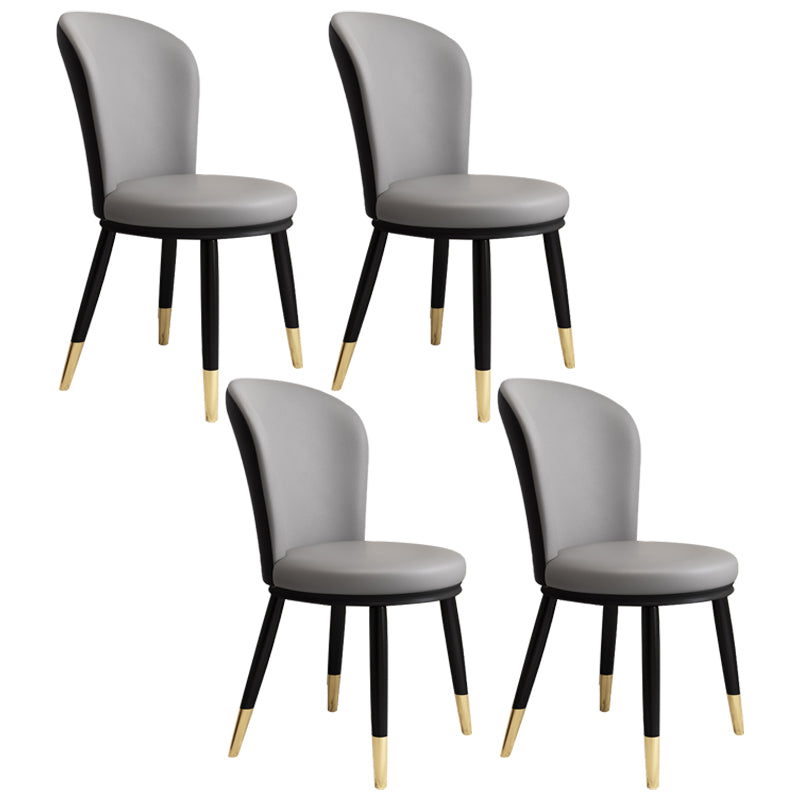 Scandinavian Home Side Chair Metal Wingback Upholstered Dining Room Chair Grey 4 Piece Set Clearhalo ' kitchen&dining_furn' 'Dining Chairs' 'Dining Tables & Seating' 'dining_chair' 'furn' 'furn_dining_chair' 'Furniture' 'furniture_dining_chair' 'Kitchen & Dining Furniture' 'kitchen' 3885824