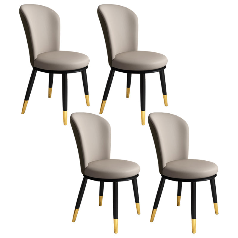 Scandinavian Home Side Chair Metal Wingback Upholstered Dining Room Chair Light Gray 4 Piece Set Clearhalo ' kitchen&dining_furn' 'Dining Chairs' 'Dining Tables & Seating' 'dining_chair' 'furn' 'furn_dining_chair' 'Furniture' 'furniture_dining_chair' 'Kitchen & Dining Furniture' 'kitchen' 3885836