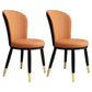 Scandinavian Home Side Chair Metal Wingback Upholstered Dining Room Chair Orange 2 Piece Set Clearhalo ' kitchen&dining_furn' 'Dining Chairs' 'Dining Tables & Seating' 'dining_chair' 'furn' 'furn_dining_chair' 'Furniture' 'furniture_dining_chair' 'Kitchen & Dining Furniture' 'kitchen' 3885838