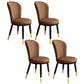 Scandinavian Home Side Chair Metal Wingback Upholstered Dining Room Chair Brown 4 Piece Set Clearhalo ' kitchen&dining_furn' 'Dining Chairs' 'Dining Tables & Seating' 'dining_chair' 'furn' 'furn_dining_chair' 'Furniture' 'furniture_dining_chair' 'Kitchen & Dining Furniture' 'kitchen' 3885842