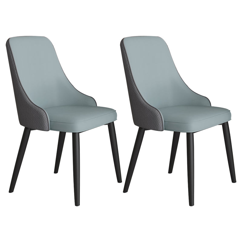 Scandinavian Home Side Chair Metal Wingback Upholstered Dining Room Chair Blue-Gray 2 Piece Set Clearhalo ' kitchen&dining_furn' 'Dining Chairs' 'Dining Tables & Seating' 'dining_chair' 'furn' 'furn_dining_chair' 'Furniture' 'furniture_dining_chair' 'Kitchen & Dining Furniture' 'kitchen' 3885847