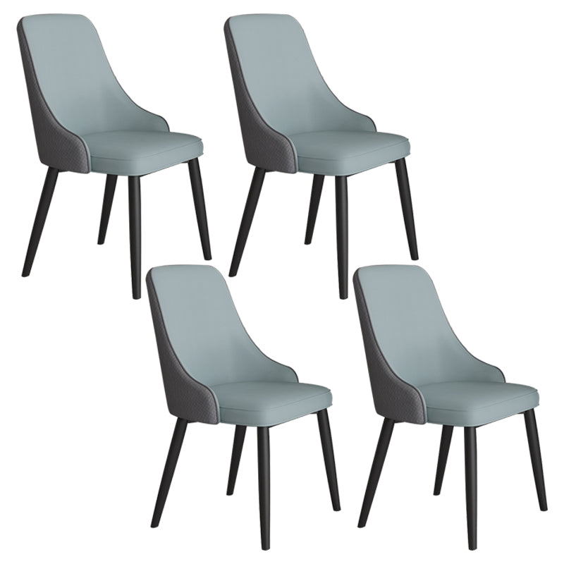 Scandinavian Home Side Chair Metal Wingback Upholstered Dining Room Chair Blue-Gray 4 Piece Set Clearhalo ' kitchen&dining_furn' 'Dining Chairs' 'Dining Tables & Seating' 'dining_chair' 'furn' 'furn_dining_chair' 'Furniture' 'furniture_dining_chair' 'Kitchen & Dining Furniture' 'kitchen' 3885848
