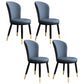 Scandinavian Home Side Chair Metal Wingback Upholstered Dining Room Chair Dark Blue 4 Piece Set Clearhalo ' kitchen&dining_furn' 'Dining Chairs' 'Dining Tables & Seating' 'dining_chair' 'furn' 'furn_dining_chair' 'Furniture' 'furniture_dining_chair' 'Kitchen & Dining Furniture' 'kitchen' 3885851