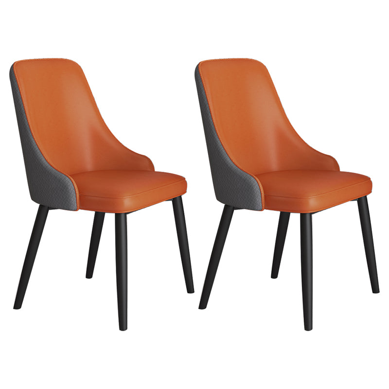 Scandinavian Home Side Chair Metal Wingback Upholstered Dining Room Chair Orange-Gray 2 Piece Set Clearhalo ' kitchen&dining_furn' 'Dining Chairs' 'Dining Tables & Seating' 'dining_chair' 'furn' 'furn_dining_chair' 'Furniture' 'furniture_dining_chair' 'Kitchen & Dining Furniture' 'kitchen' 3885856