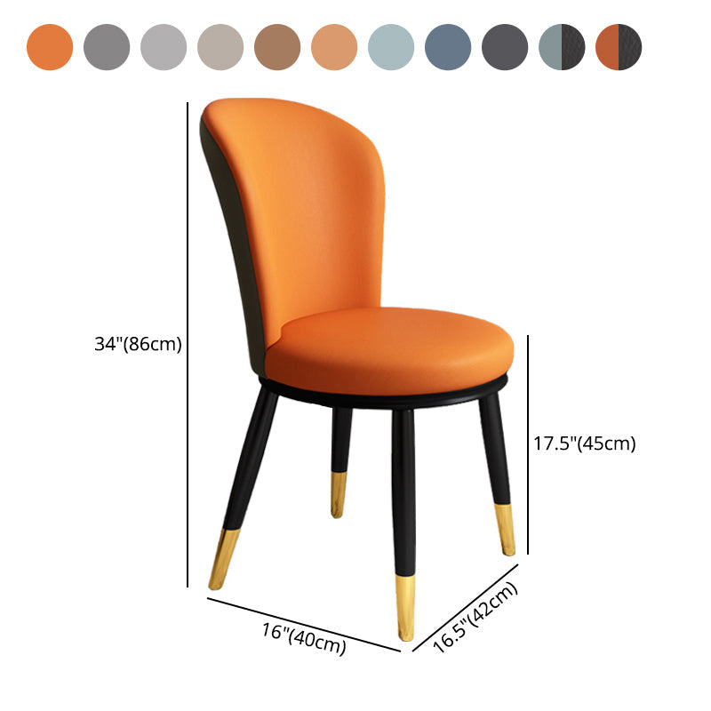 Scandinavian Home Side Chair Metal Wingback Upholstered Dining Room Chair Clearhalo ' kitchen&dining_furn' 'Dining Chairs' 'Dining Tables & Seating' 'dining_chair' 'furn' 'furn_dining_chair' 'Furniture' 'furniture_dining_chair' 'Kitchen & Dining Furniture' 'kitchen' 3885860