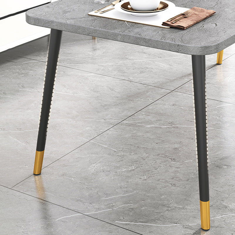 Industrial Style MDF Dining Table 4 Legs Carbon Steel Base Rectangle Table for Home Clearhalo ' dining_table' 'Dining Tables & Seating' 'Dining Tables' 'furn' 'furn_dining_table' 'Furniture' 'furniture_dining_table' 'Kitchen & Dining Furniture' 'kitchen&dining_furn' 'kitchen' 'kitchen_dining_table' 3885926