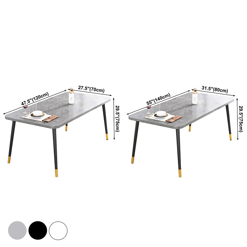 Industrial Style MDF Dining Table 4 Legs Carbon Steel Base Rectangle Table for Home Clearhalo ' dining_table' 'Dining Tables & Seating' 'Dining Tables' 'furn' 'furn_dining_table' 'Furniture' 'furniture_dining_table' 'Kitchen & Dining Furniture' 'kitchen&dining_furn' 'kitchen' 'kitchen_dining_table' 3885927