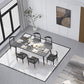 Industrial Style MDF Dining Table 4 Legs Carbon Steel Base Rectangle Table for Home Clearhalo ' dining_table' 'Dining Tables & Seating' 'Dining Tables' 'furn' 'furn_dining_table' 'Furniture' 'furniture_dining_table' 'Kitchen & Dining Furniture' 'kitchen&dining_furn' 'kitchen' 'kitchen_dining_table' 3885930