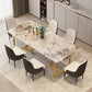 Metal Traditional Luxury Rectangular Table Sintered Stone Indoor Table with Sled Base Clearhalo ' dining_table' 'Dining Tables & Seating' 'Dining Tables' 'furn' 'furn_dining_table' 'Furniture' 'furniture_dining_table' 'Kitchen & Dining Furniture' 'kitchen&dining_furn' 'kitchen' 'kitchen_dining_table' 3885948