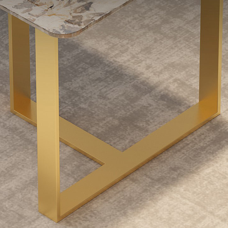 Metal Traditional Luxury Rectangular Table Sintered Stone Indoor Table with Sled Base Clearhalo ' dining_table' 'Dining Tables & Seating' 'Dining Tables' 'furn' 'furn_dining_table' 'Furniture' 'furniture_dining_table' 'Kitchen & Dining Furniture' 'kitchen&dining_furn' 'kitchen' 'kitchen_dining_table' 3885952