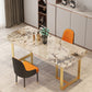 Metal Traditional Luxury Rectangular Table Sintered Stone Indoor Table with Sled Base Clearhalo ' dining_table' 'Dining Tables & Seating' 'Dining Tables' 'furn' 'furn_dining_table' 'Furniture' 'furniture_dining_table' 'Kitchen & Dining Furniture' 'kitchen&dining_furn' 'kitchen' 'kitchen_dining_table' 3885953