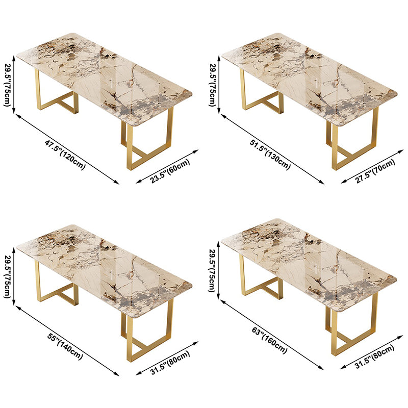 Metal Traditional Luxury Rectangular Table Sintered Stone Indoor Table with Sled Base Clearhalo ' dining_table' 'Dining Tables & Seating' 'Dining Tables' 'furn' 'furn_dining_table' 'Furniture' 'furniture_dining_table' 'Kitchen & Dining Furniture' 'kitchen&dining_furn' 'kitchen' 'kitchen_dining_table' 3885954