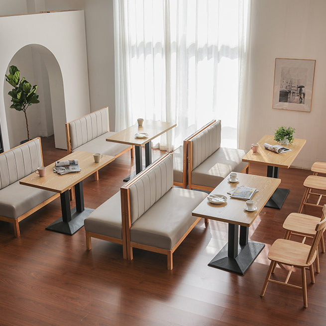 Modern Wood Dinner Room Kitchen Table Brown Table with Black Frame for Dining Room Clearhalo ' dining_table' 'Dining Tables & Seating' 'Dining Tables' 'furn' 'furn_dining_table' 'Furniture' 'furniture_dining_table' 'Kitchen & Dining Furniture' 'kitchen&dining_furn' 'kitchen' 'kitchen_dining_table' 3885972