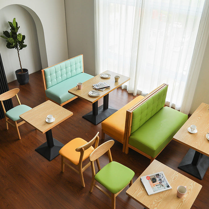 Modern Wood Dinner Room Kitchen Table Brown Table with Black Frame for Dining Room Clearhalo ' dining_table' 'Dining Tables & Seating' 'Dining Tables' 'furn' 'furn_dining_table' 'Furniture' 'furniture_dining_table' 'Kitchen & Dining Furniture' 'kitchen&dining_furn' 'kitchen' 'kitchen_dining_table' 3885974